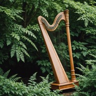 delicate harp melody evokes forest calmness