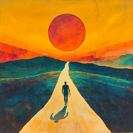 An energetic instrumental piece blending 70s disco grooves with uplifting melodies, capturing the essence of hope and the pursuit of dreams under the warm glow of a setting sun. The track takes listeners on a nostalgic journey, evoking feelings of optimism and forward motion characteristic of the 1970s.