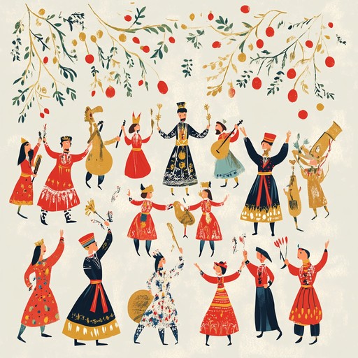 Immerse yourself in a jubilant balkan dance party where regal and festive melodies intertwine. The track features lively chalga rhythms supported by an accordion, stirring an atmosphere of joy, unity, and celebration