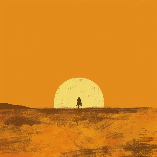 An instrumental piece that captures the nostalgic essence of a sunlit journey across western plains. The tender guitar melodies intertwine with the warmth of the setting sun, evoking a sense of peace and reflection as evening approaches.