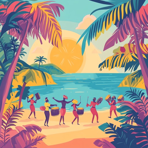 This instrumental track features lively steel drums and vibrant rhythms, capturing the essence of a joyful day on a tropical island, inspiring feelings of warmth, happiness, and carefree optimism.