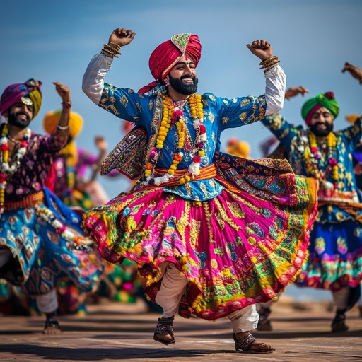 This composition captures the essence of a lively punjabi festival where the dhol drum is central, energizing dancers with its powerful beats. The track intends to blend the traditional rhythms with contemporary electronic elements, creating a bridge between the old and the new, suitable for a modern dance setting