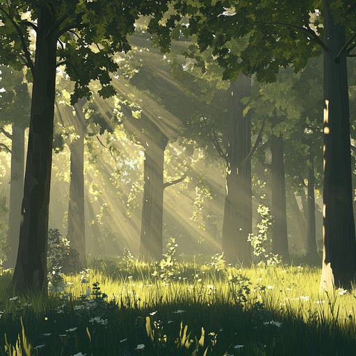 This composition captures the serene whispers of a lush, green forest, where each note represents a leaf rustling in the gentle breeze. The piece invites listeners to close their eyes and immerse themselves in the calming sounds of nature.