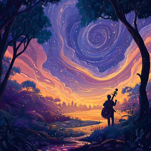 Immerse yourself in a captivating instrumental that fuses traditional folk melodies with trippy, psychedelic elements. The piece weaves haunting acoustic tunes with swirling, otherworldly sounds, creating an immersive sonic landscape that transports listeners to a mystical realm where the ancient and the futuristic intertwine.