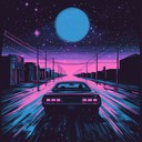 high energy night drive with an upbeat synth soundtrack