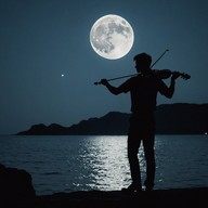 relax by moonlit waves with soft violin