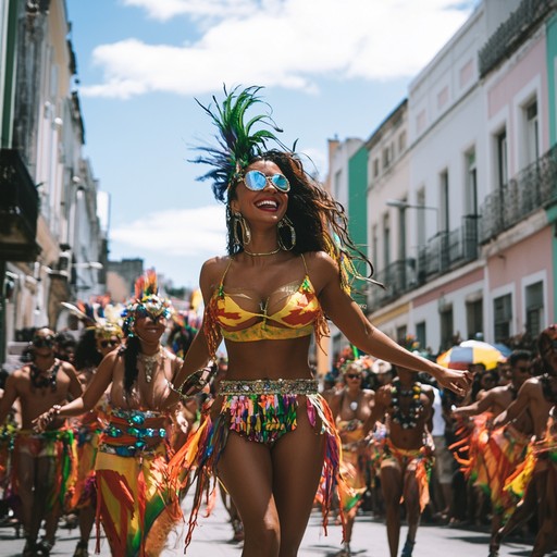 This track blends rhythmic percussion and bright guitar strums to create a joyous and lively samba. It evokes the feeling of dancing on a tropical beach, capturing the essence of carefree summer days and festive nights.