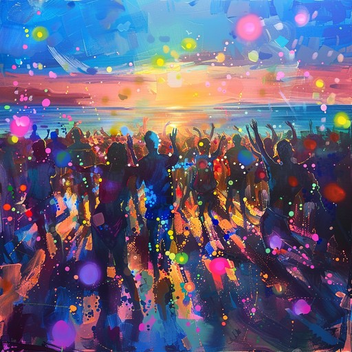 Alternative long description: enlivened by steel drum and marimba, these vibrant rhythms create the perfect backdrop for an energetic beach party, inviting joyful celebration in the sand.