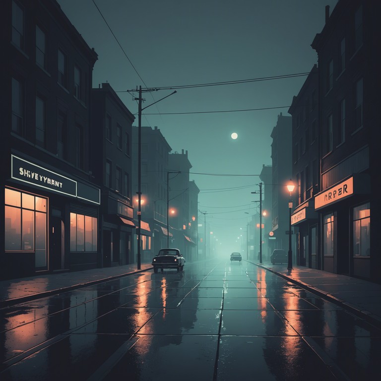 An instrumental track designed to evoke the feelings of walking through a dark, suspense filled cityscape at night. The use of synthesizer enhances the brooding vibe, making it perfect for a thriller or horror scene.