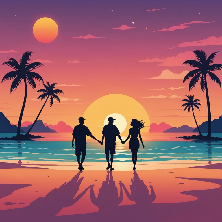 This instrumental music piece offers a delightful blend of energetic drum beats and melodic steel pan sounds, reminiscent of a lively beach party at sunset, providing a soundscape that carries the essence of the caribbean islands.