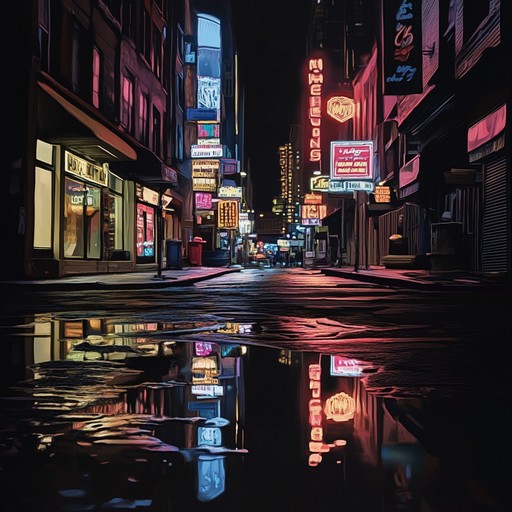 An atmospheric edm piece that captures the feeling of walking through empty city streets at night, surrounded by the glow of neon lights, blending soft synth melodies with gentle beats to evoke introspection.