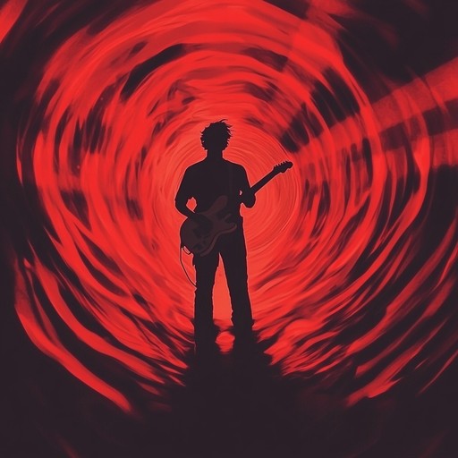 An instrumental track that combines aggressive guitar riffs with pulsating electronic beats, creating a dark and intense dance rock anthem that energizes with a sense of lurking danger.