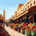 upbeat tune capturing vibrant energy of desert marketplace life