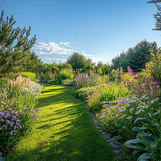 A serene composition capturing the peaceful essence of a summer garden, characterized by gentle violin lines, soft orchestral textures, and a delicate piano backdrop. The music elegantly flows, evoking the imagery of blooming flowers, rustling leaves, and gentle breezes. Ideal for creating a restful, contemplative atmosphere.