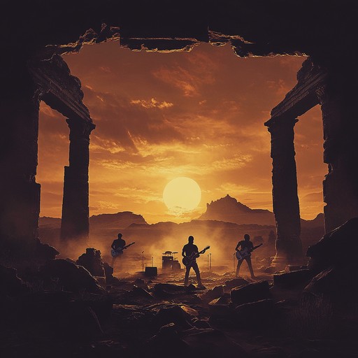 An instrumental journey that blends hard rock's powerful drive with ancient middle eastern tones. Guitar riffs soar over a pulsating beat, creating a track that evokes images of mystical sandstorms and bold desert explorations.