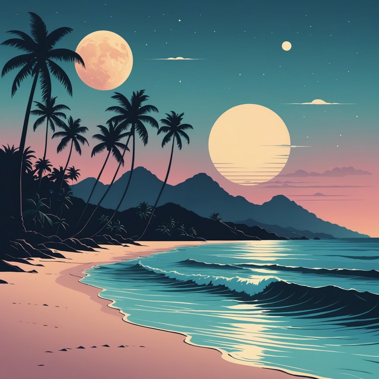 This instrumental track combines raw, edgy energy with the soothing, rhythmic patterns of tropical beach waves, allowing for a paradoxically energizing yet calming experience. Think of rough sea waves under moonlight, expressed through vibrant yet relaxing sounds.