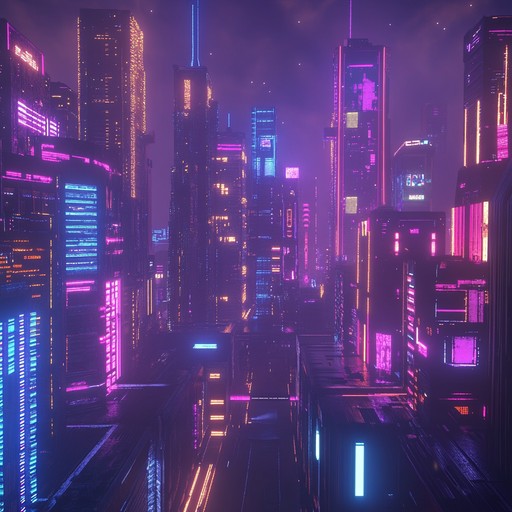 A captivating journey through a neon lit urban landscape where vintage 80s synths meet modern techno beats, evoking both nostalgia and futuristic vibes.