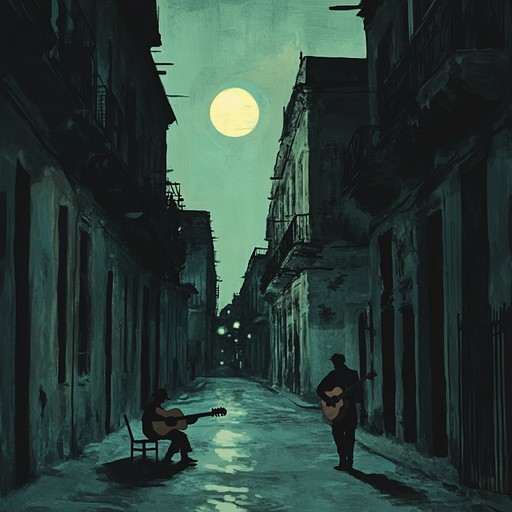 An instrumental piece that blends traditional latin rhythms with tense, suspenseful melodies, evoking the mysterious atmosphere of havana's streets at night.