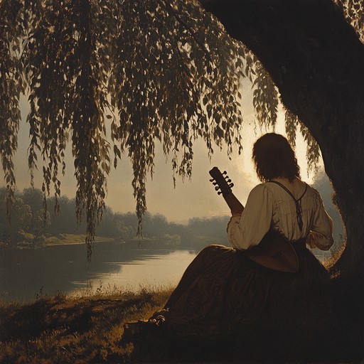 A gentle instrumental featuring the lute, capturing the essence of tender emotions and peaceful reflection, reminiscent of a calm evening in the baroque era.