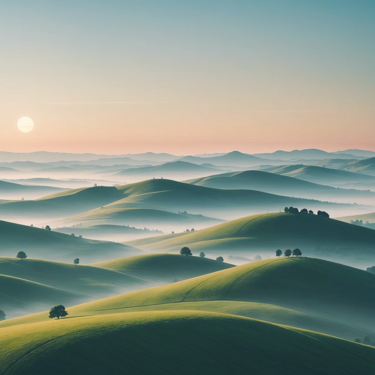 Picture a serene sunrise casting golden hues over peaceful, rolling hills, as each note on the piano trickles like the first morning dew, gently awakening the spirits of the slumbering earth. The composition is introspective and tender, perfect for quiet mornings or reflective afternoons.