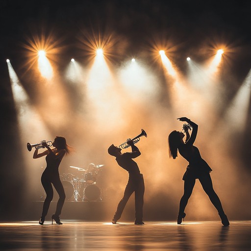 A lively and infectious instrumental track capturing the essence of classic broadway with jazzy brass and bouncy percussion, creating an energetic and theatrical atmosphere perfect for any stage performance.