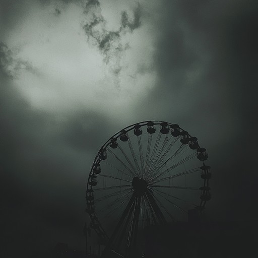 A haunting instrumental piece evoking feelings of dread as eerie tunes play from deserted carnival attractions under a starlit sky.