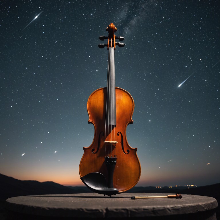 Imagine a unique blend of traditional german schlager with symphonic elements, infused with an air of mystery and romance under a starlit sky. This track features majestic strings that bring the night to life, offering an emotional and thrilling musical journey.