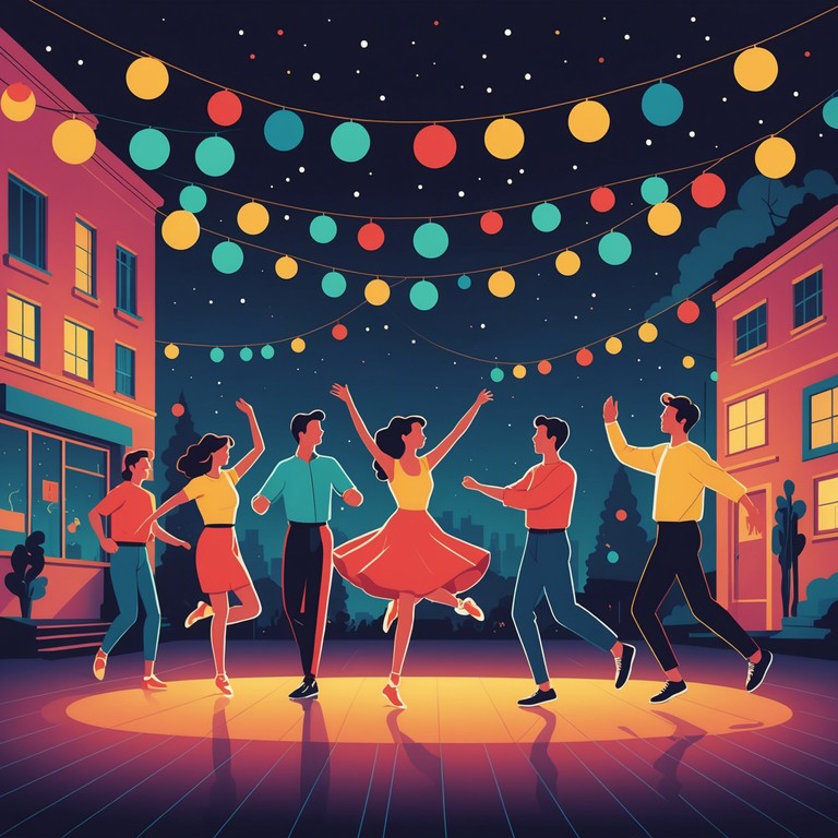 Imagine the bustling energy of an evening festival where everyone is dancing under the setting sun. This tune carries the spirit of those magical summer evenings with its catchy rhythm and infectious energy.