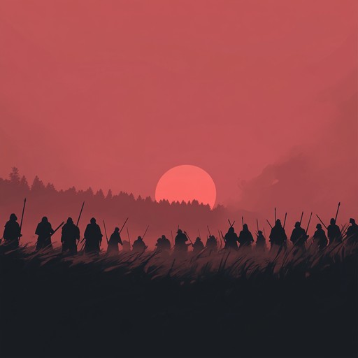 In this track, a visceral feeling of heroism and sacrifice is created as the dawn breaks, signaling the beginning of an epic battle. The mood conveys the anticipation and resolve of warriors poised to claim victory or face defeat. With a focus on the raw emotion of the moment, the composition builds from a quiet, tense introduction to a powerful, full throated climax.