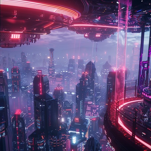 Embark on an odyssey through a futuristic cityscape bathed in neon lights, where the smooth synth melodies provide a comforting and nostalgic atmosphere for a serene midnight drive.