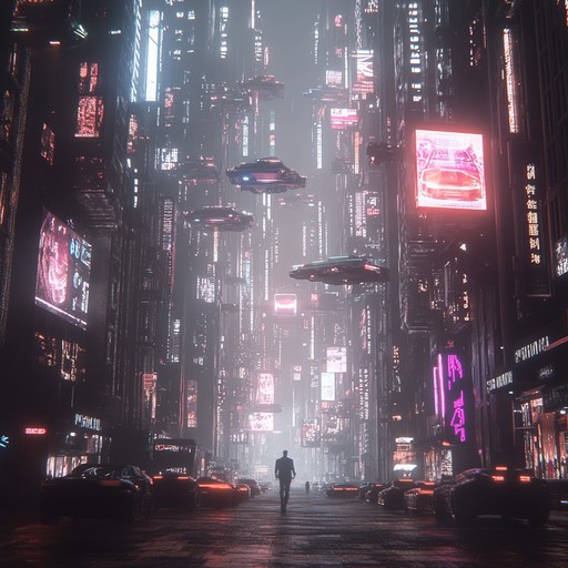 An exhilarating instrumental track that propels listeners through the pulse of a futuristic megacity. Pulsating synths and driving electronic rhythms create an intense atmosphere, embodying the rebellious spirit and high energy action of cyberpunk nightlife.