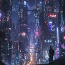 instrumental cinematic track exploring futuristic cities with electronic sounds