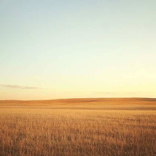 A gentle, soothing instrumental piece inspired by the vast, calm prairies of america, capturing the warmth and tranquility of a golden sunset. The melody flows gracefully, resonating with the beauty of rural landscapes and peaceful evening skies, perfect for moments of reflection and serenity.