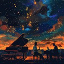 instrumental swing creating enchanting nostalgic night ambience.
