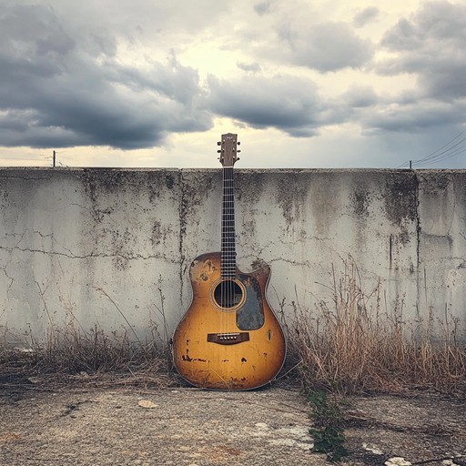An emotional instrumental rock track with haunting guitar melodies and subtle percussion, capturing the feeling of heartache and lingering memories.