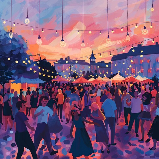 Imagine a lively scene in helsinki, where the playful melodies of suomipop music capture the essence of finnish summer nights. Friendly gatherings, laughter, and the light hearted feeling of a cool, breezy night are all set to an invigorating, playful tune that exemplifies the joyous spirit of finnish culture.