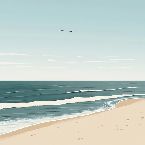 **a soft, piano driven composition interwoven with the delicate sounds of ocean waves. This piece aims to transport the listener to a serene and calm place, capturing the essence of a peaceful evening by the sea through minimalistic and gentle soundscapes.**