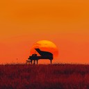 gentle instrumental conjuring sunset's tender embrace, deeply lyrical