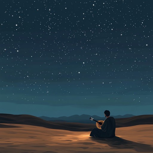 A tranquil instrumental piece featuring soothing middle eastern harmonies that transport the listener to peaceful desert oases under starlit skies