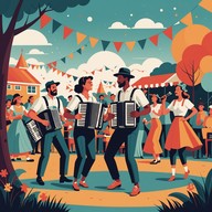 energetic dance, lively accordion music