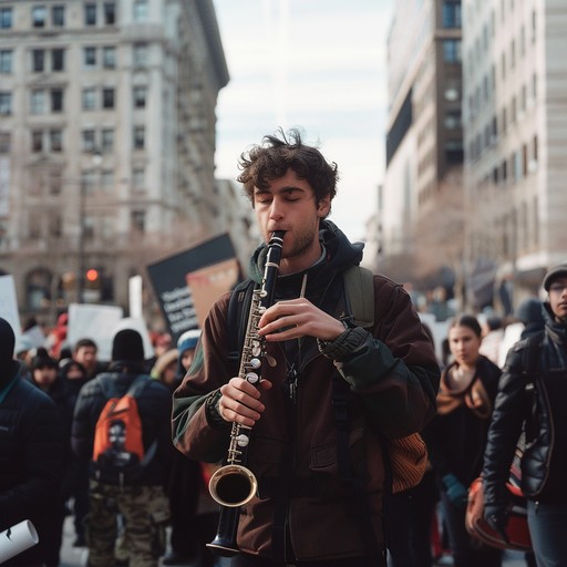 A powerful blend of traditional klezmer and modern rebellious tones, this song uses intricate clarinet solos to evoke a sense of defiance. The dynamic shifts from intimate to explosive, capturing the essence of cultural rebellion and unyielding spirit.