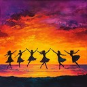 an upbeat tune capturing joy of dancing under sunset skies.