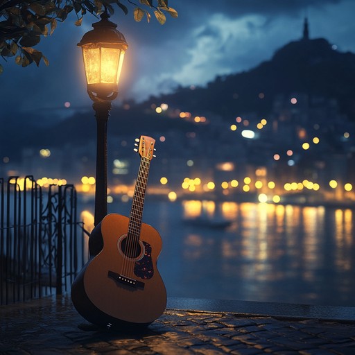 Let the gentle strum of acoustic guitar transport you to the warm, moonlit streets of rio de janeiro. This smooth latin instrumental captures the essence of rio's romantic nightlife, blending mellow bossa nova rhythms with soft, melodic harmonies to evoke feelings of serenity and nostalgia.