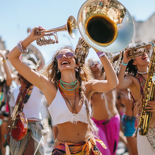 Dynamic balkan brass rhythms underscore this triumphant melody, creating an atmosphere of celebration and communal joy. Imagine a street festival filled with dancing and laughter as the energetic tunes highlight a sense of achieved triumph and shared victory.