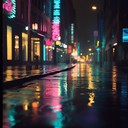 a haunting synthwave track echoing through abandoned neon lit streets