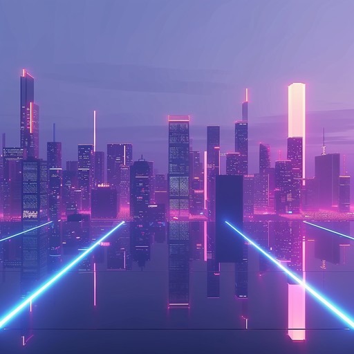 Immerse yourself in a serene cyberpunk atmosphere with gentle synth melodies and rhythmic pulses, creating a relaxing escape in a high tech realm. Ideal for unwinding after a long day or enhancing focus.