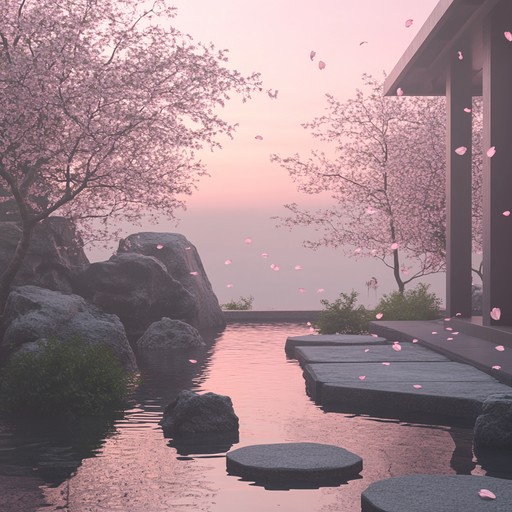 An instrumental track that seamlessly blends the delicate tones of the koto, a traditional japanese string instrument, with the smooth textures of ambient jazz, creating a serene and elegant soundscape reminiscent of a tranquil evening in a japanese garden.