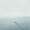 melancholic strings with ocean waves, echoing naval solitude