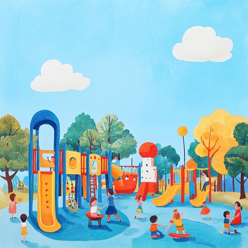 Imagine a sunny day where children are energetically bouncing around at a playground, laughing and playing tag. The infectious rhythms of the beat mimic the joyful chaos, making listeners feel like they're right there, spinning in circles and jumping with every beat.