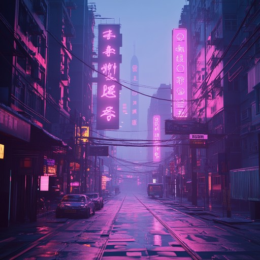 Enter a dystopian realm of shimmering neon lights and murky shadows, where eerie synths merge with glitchy beats to evoke a sense of dread and awe.